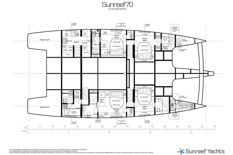 Layout for AGATA BLU Sunreef 70 - layout