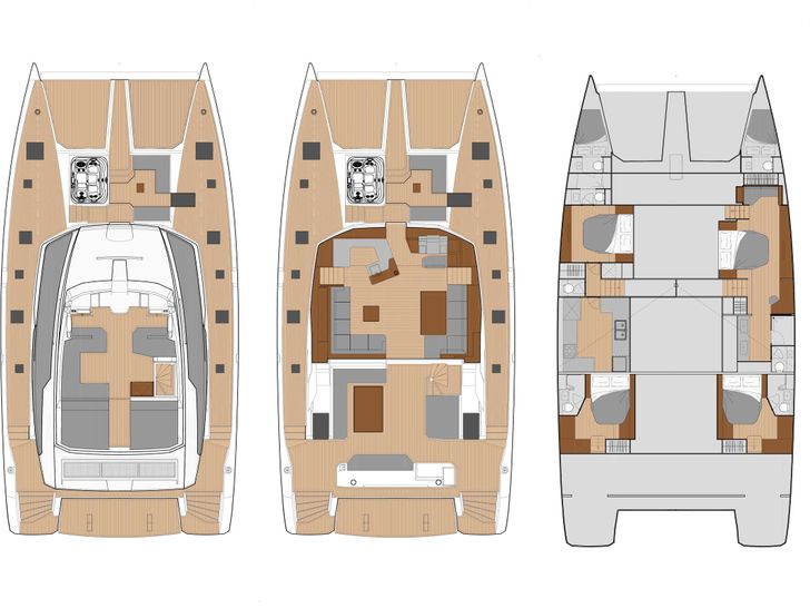 D2 - Fountaine Pajot 67,catamaran yacht layout