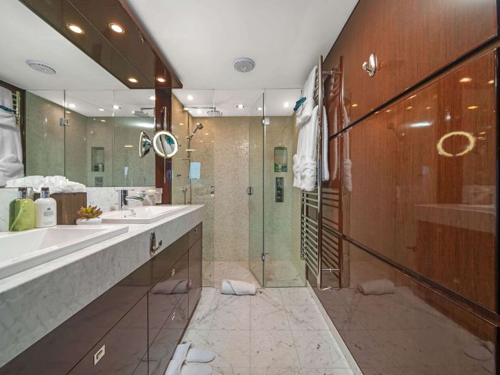 CURRENT $SEA - Princes Viking 95,master cabin bathroom CURRENT $SEA - Princes Viking 95,master cabin bathroom