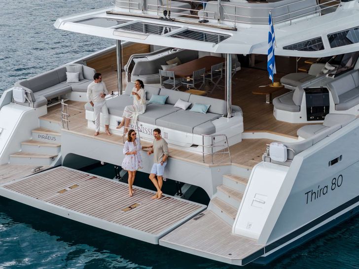 SERENISSIMA III Fountaine Pajot 80 - aft deck SERENISSIMA III Fountaine Pajot 80 - aft deck