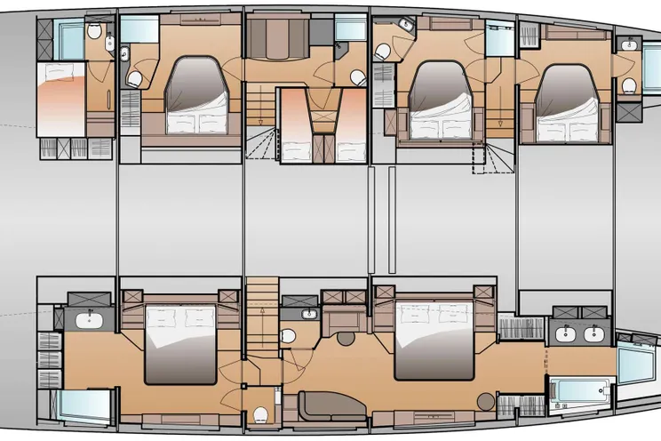 Layout for SERENISSIMA III - Fountaine Pajot 80, catamaran yacht charter