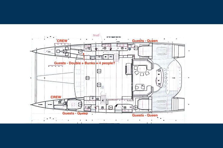 Layout for HQ2 - Open Ocean 750, catamaran yacht layout