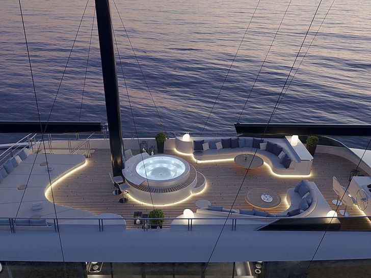 ADRI - Custom Sailing Yacht 147 ft.,flybridge aerial shot ADRI - Custom Sailing Yacht 147 ft.,flybridge aerial shot