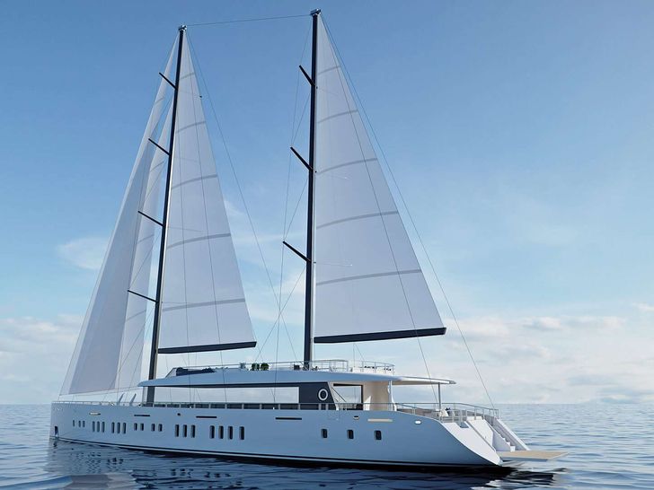ADRI - Custom Sailing Yacht 147 ft.,side profile ADRI - Custom Sailing Yacht 147 ft.,side profile