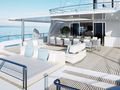 ADRI - Custom Sailing Yacht 147 ft.,aft deck lounge/dining and sunbeds