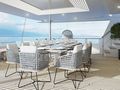 ADRI - Custom Sailing Yacht 147 ft.,aft alfresco dining area ADRI - Custom Sailing Yacht 147 ft.,aft alfresco dining area