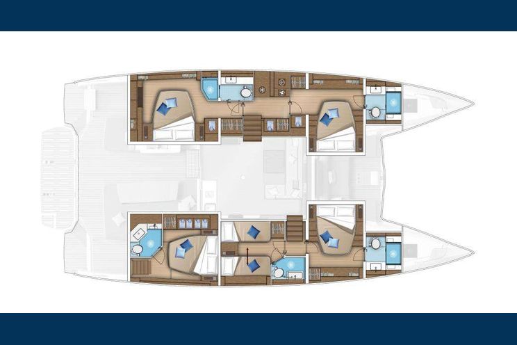 Layout for AURELIA - Lagoon 55, catamaran yacht layout