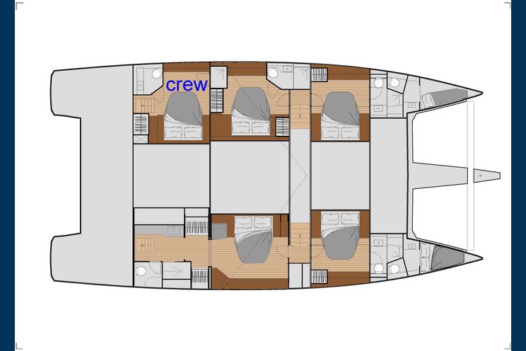 Layout for 7TH HEAVEN - Fountaine Pajot Samana 59, catamaran yacht layout 1