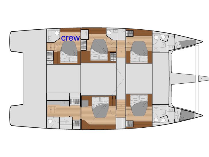 7TH HEAVEN - Fountaine Pajot Samana 59,catamaran yacht layout 1