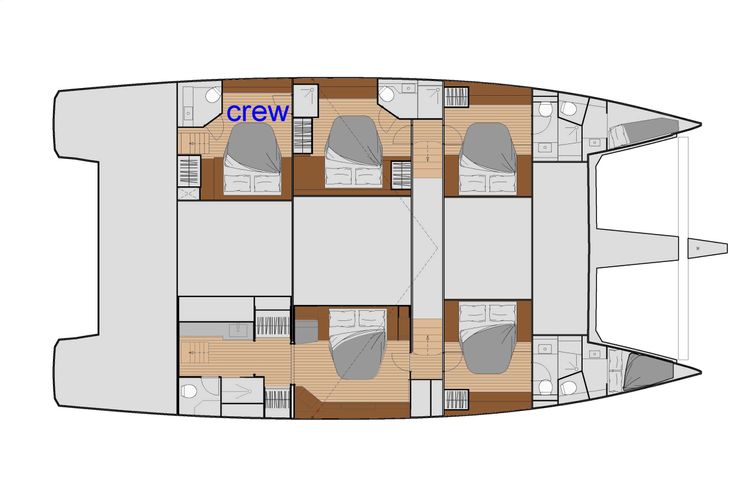 Layout for 7TH HEAVEN - Fountaine Pajot Samana 59, catamaran yacht layout 1