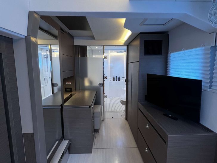 ANDIAMO Leopard 50 - master cabin walkway ANDIAMO Leopard 50 - master cabin walkway