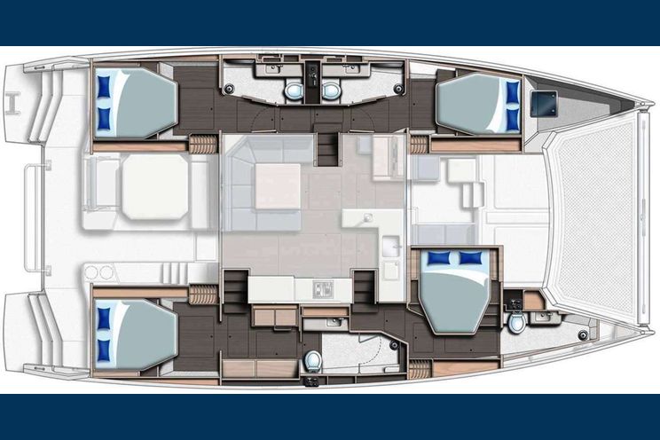 Layout for ANDIAMO - Leopard 50, catamaran yacht layout