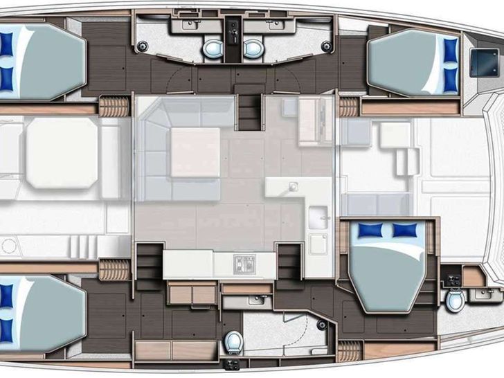 ANDIAMO Leopard 50 - catamaran yacht layout ANDIAMO Leopard 50 - catamaran yacht layout