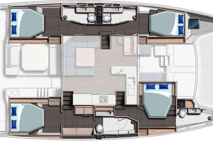 Layout for ANDIAMO Leopard 50 - catamaran yacht layout