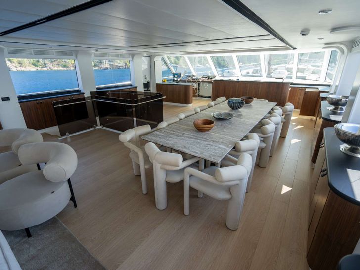 DE LOVE Custom Sailing Yacht 47m - main dining area DE LOVE Custom Sailing Yacht 47m - main dining area