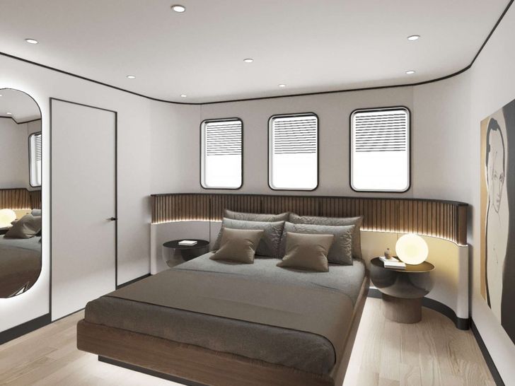 DE LOVE Custom Sailing Yacht 47m master cabin bed