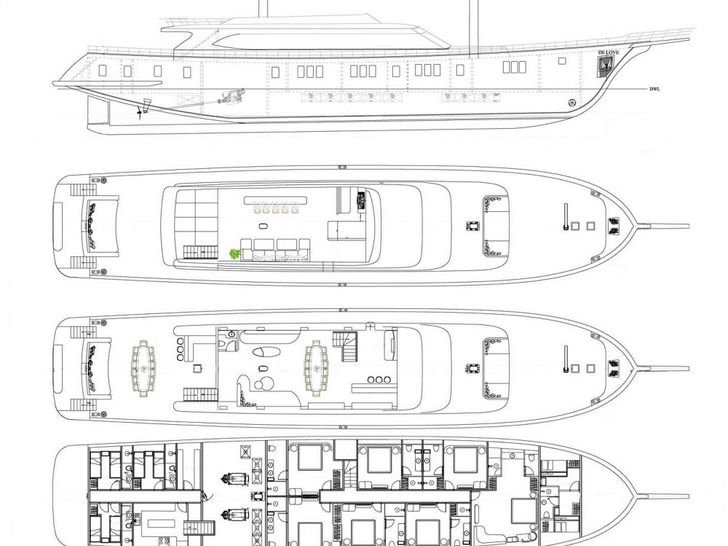 DE LOVE Custom Sailing Yacht 47m layout