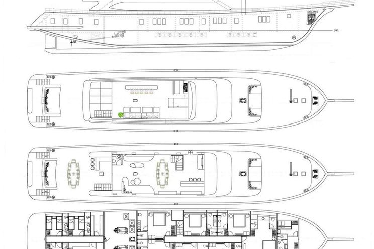 Layout for DE LOVE Custom Sailing Yacht 47m layout