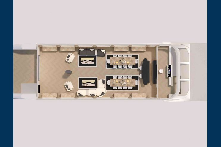 Layout for KING OF THE SEA Custom Sailing Yacht 47m flybridge layout