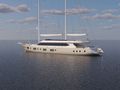 KING OF THE SEA Custom Sailing Yacht 47m side profile with waterline