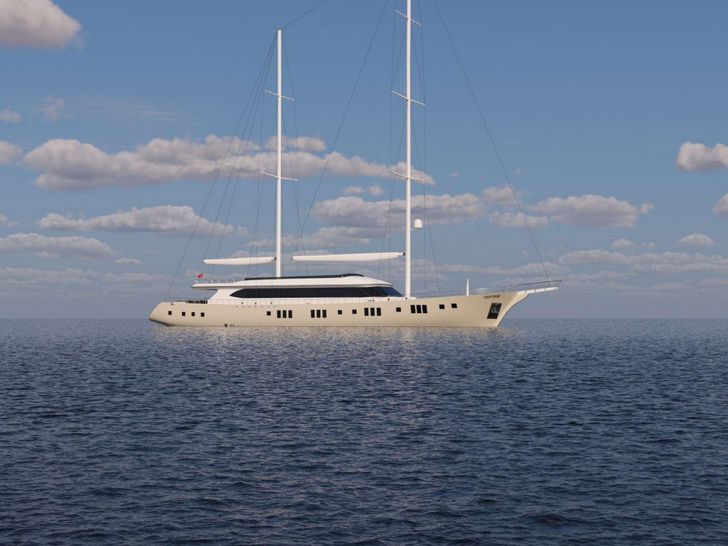 KING OF THE SEA Custom Sailing Yacht 47m side profile