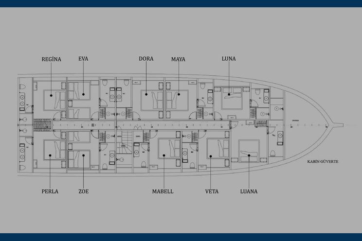 Layout for KING OF THE SEA Custom Sailing Yacht 47m sailing yacht layout