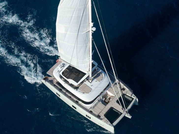 VIVI Sunreef 60 - top shot cruising VIVI Sunreef 60 - top shot cruising