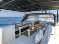 MYSTIC YYacht Y7 aft alfresco dining and lounging area