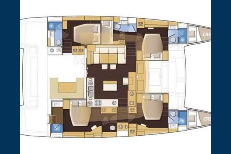 Layout for TOPAZ (LAGOON 560 S2) catamaran yacht layout