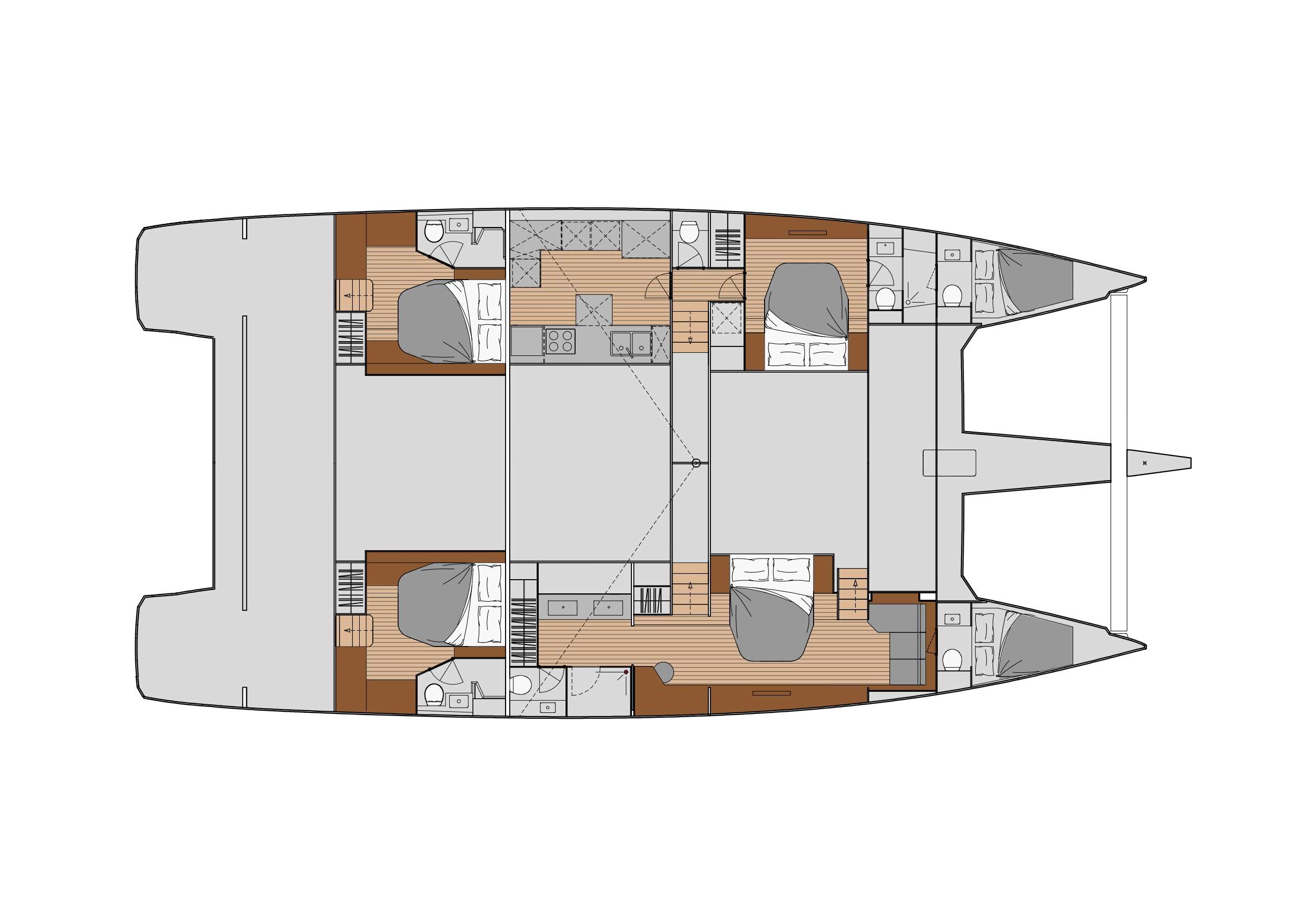 SEMPER FIDELIS Fountaine Pajot Alegria 67 - cabin layout