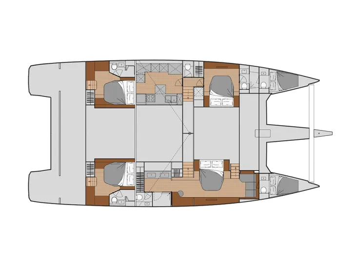 SEMPER FIDELIS Fountaine Pajot Alegria 67 - cabin layout SEMPER FIDELIS Fountaine Pajot Alegria 67 - cabin layout
