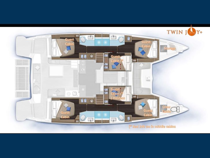 TWIN JOY - Lagoon 50,catamaran yacht layout