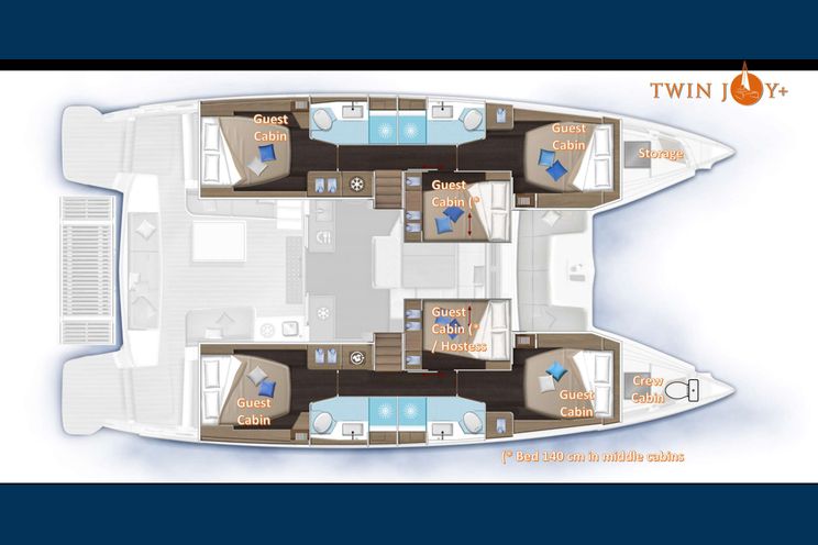 Layout for TWIN JOY - Lagoon 50, catamaran yacht layout