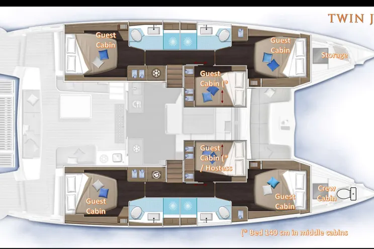 Layout for TWIN JOY - Lagoon 50, catamaran yacht layout