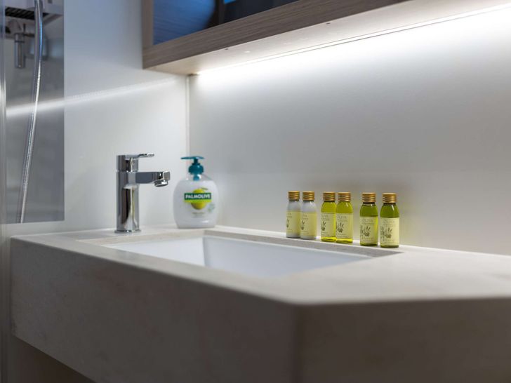 TWIN JOY - Lagoon 50,guest cabin bathroom TWIN JOY - Lagoon 50,guest cabin bathroom