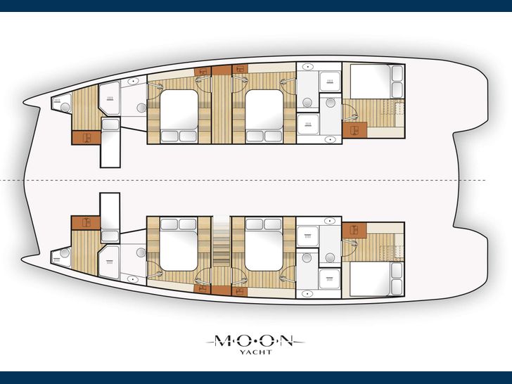 POSEIDON'S FORTUNE - Moon Yacht 65,catamaran yacht layout