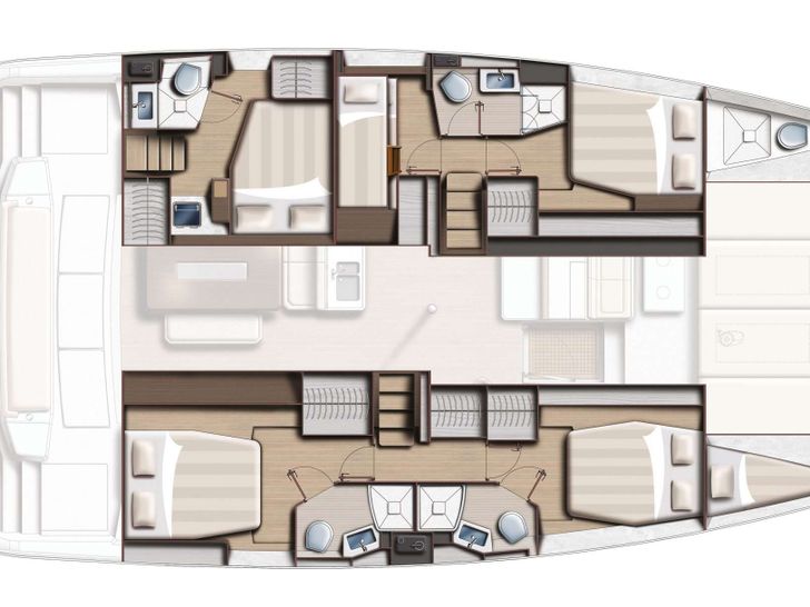 FIRST TRACKS Bali 4.6 - catamaran yacht layout FIRST TRACKS Bali 4.6 - catamaran yacht layout