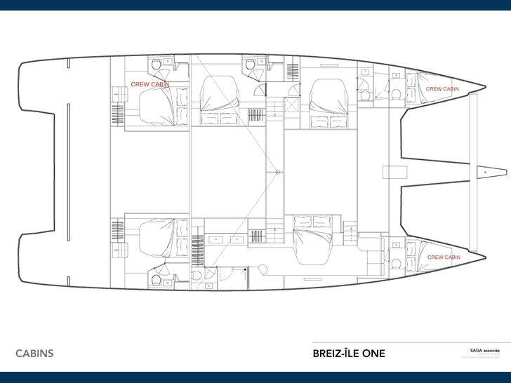 BREIZILE ONE - Fountaine Pajot Alegria 67,catamaran yacht layout