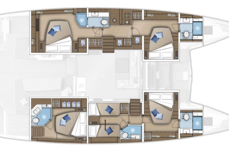 Layout for EVENSTAR Lagoon 55 catamaran yacht layout