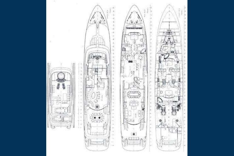 Layout for LADY G Mondomarine 146 motor yacht layout