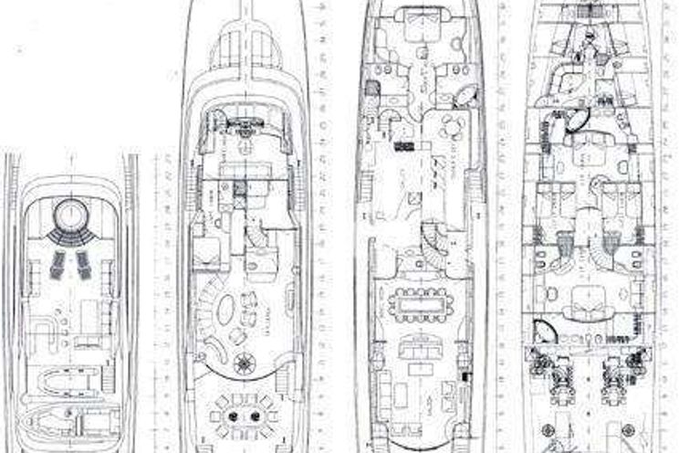 Layout for LADY G Mondomarine 146 motor yacht layout