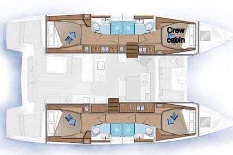 Layout for RITMO Lagoon 46 catamaran yacht layout