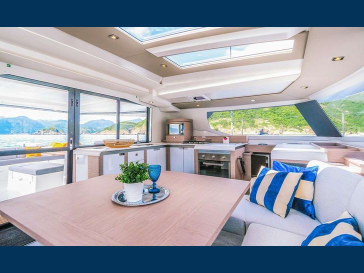 HELIDONI Fountaine Pajot Tanna 47 saloon and galley