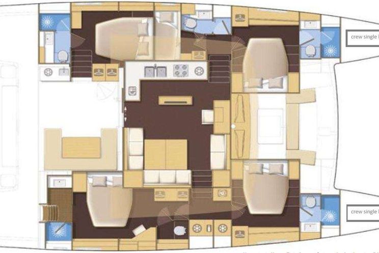 Layout for KING OF DIAMONDS Lagoon 560 S2 catamaran yacht layout