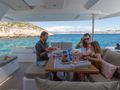 RISE Fountaine Pajot Astrea 42 guests on aft deck