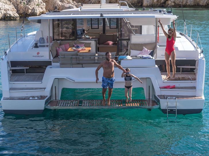 RISE Fountaine Pajot Astrea 42 - aft shot RISE Fountaine Pajot Astrea 42 - aft shot