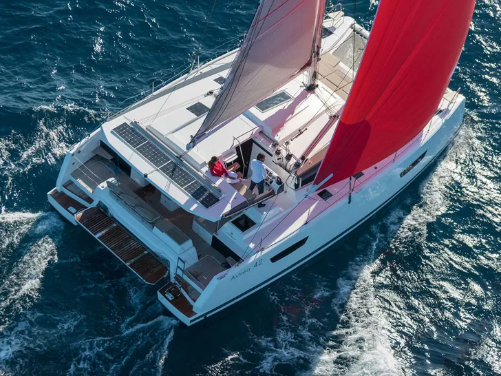 RISE Fountaine Pajot Astrea 42 - top aerial shot RISE Fountaine Pajot Astrea 42 - top aerial shot