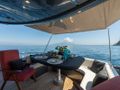 LADY B De Birs 85 - aft deck dining area LADY B De Birs 85 - aft deck dining area