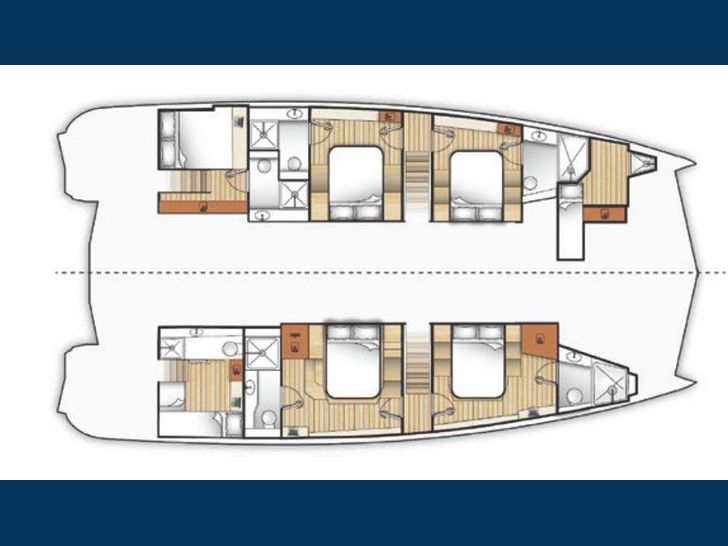 PERFECT MOON Moon 6TY - catamaran yacht layout