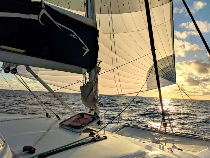 SARA Leopard 46 - sailing under the sunset SARA Leopard 46 - sailing under the sunset